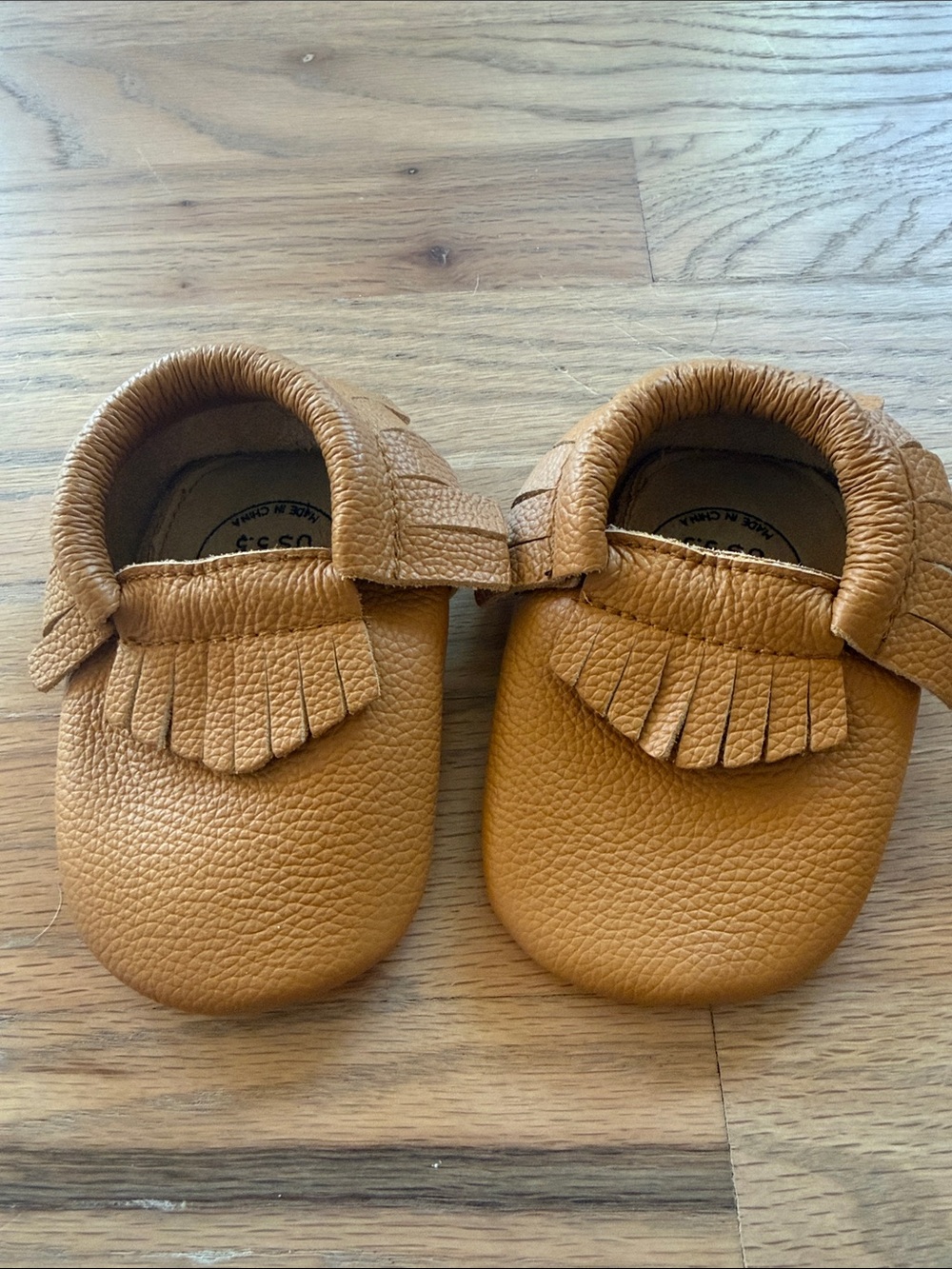 Toddler Tan Fringe Moccasins - Soft Slip-On Style- 5.5T NWOT